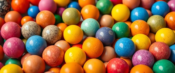 Colorful balls arranged strategically on a surface,   colorful objects,  objects