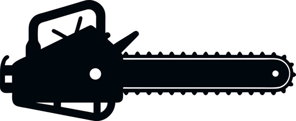 chainsaw silhouette vector, chainsaw isolated, chainsaw black icon