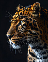 Obraz premium Close-up portrait of a majestic leopard with intense gaze