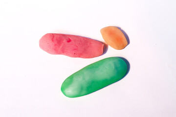 Used bath soap on a white background