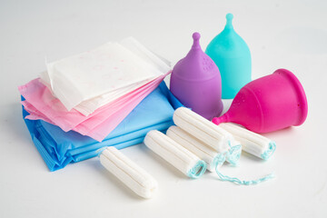 Sanitary hygiene set for women menstrual period cycle protection.
