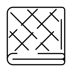 Blanket or bedspread icon. Home decor element thin line illustration.