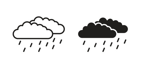 Raining icons simple vector set. logo sign symbol set