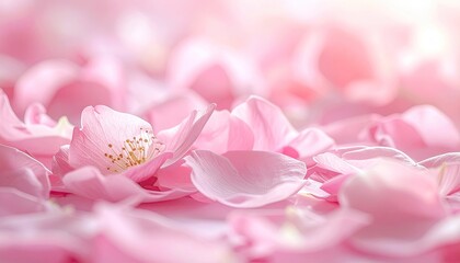 Close up Pink Rose Petals with Water Droplets Soft Focus and Light Pink Background Beauty and Romance with Soft Lighting and Gentle Atmosphere