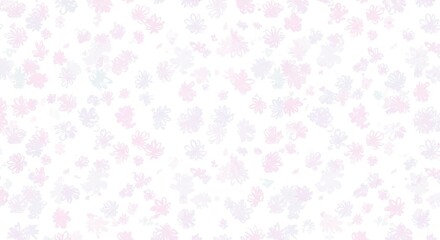 A repeating pattern of minimalist floral doodles, scattered and random, childlike and joyful, soft pastel colors 