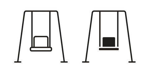 Porch swing icons simple vector set. logo sign symbol set