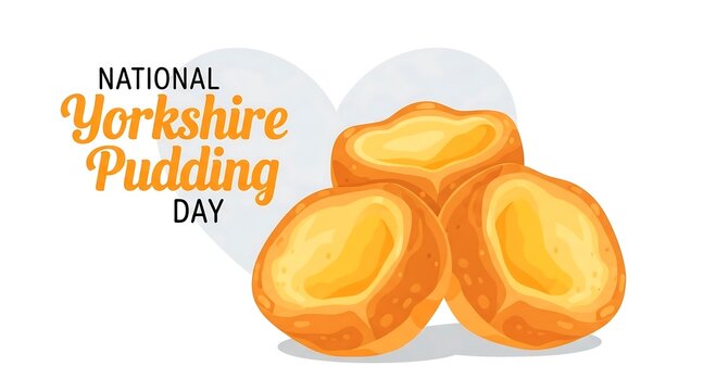 Celebrate national yorkshire pudding day with a delicious illustration of golden brown puddings
