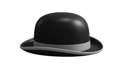 Bowler hat black classic vintage fashion accessory headwear formal style top hat derby hat chapeau retro on transparent background