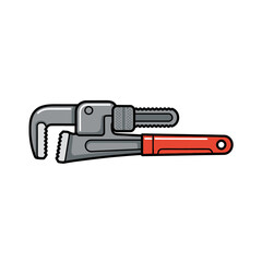 Pipe wrench isolated on white background, a plumbing tool for gripping and turning pipes and fittings