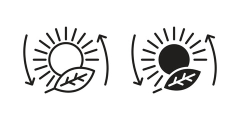 Photosynthesis icons simple vector set. logo sign symbol set