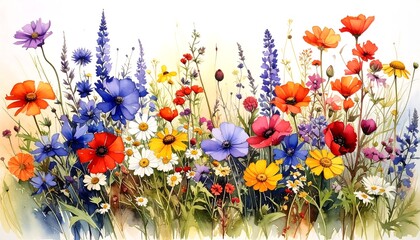 Vibrant wildflower meadow in full bloom