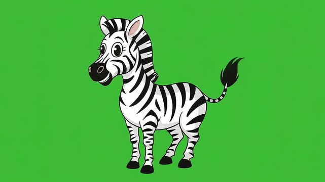 Zebra cartoon vector illustration with stripes and silhouette in a wild safari setting