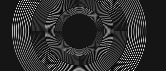 techno abstract background overlap layer on black space with glowing black and white circles shape decoration