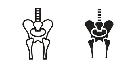 Pelvis icons simple vector set. logo sign symbol set