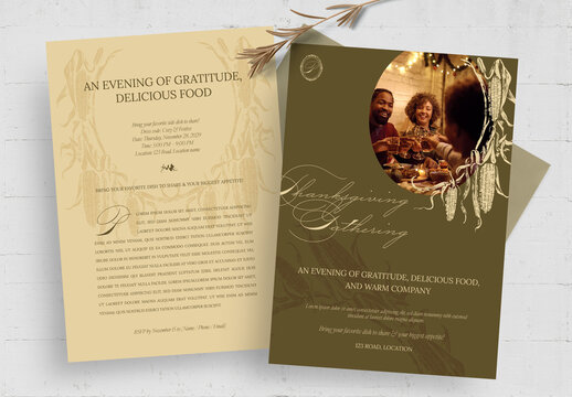 Thanksgiving Invite Template with Elegant Minimalist Style