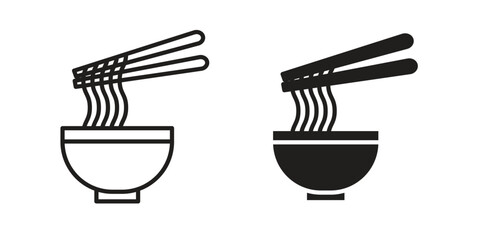 Noodles icons simple vector set. logo sign symbol set