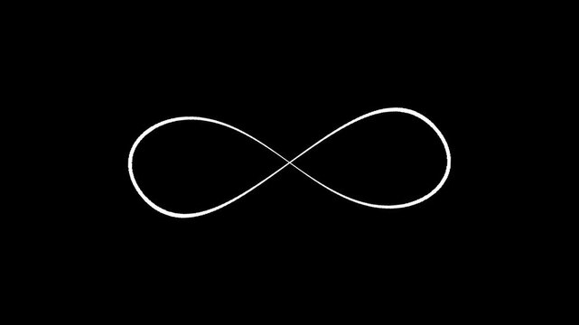 Glowing infinity animated footage template animation on black background, Infinity symbol icon animate with black screen..