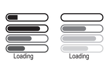 Obraz premium loading bar icon vector. progress bar. downloading icon. upload icon. progress visualization sign. loading icon for mobile app, ui and website. vector illustration on transparent background 