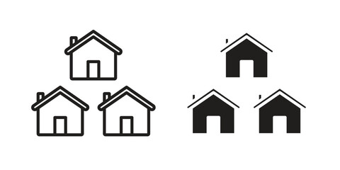 Neighborhood icons simple vector set. logo sign symbol set