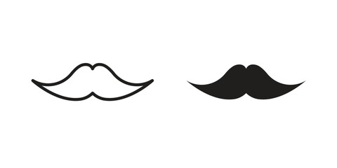 Moustache icons simple vector set. logo sign symbol set
