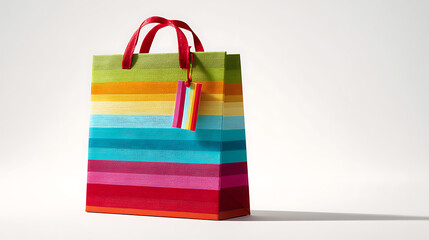 Colorful Striped Gift Bag With Tag afb9 photo