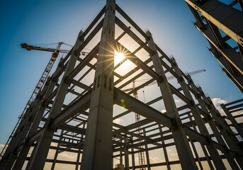 Dramatic low-angle emphasizes vertical power and human awe at modern engineering