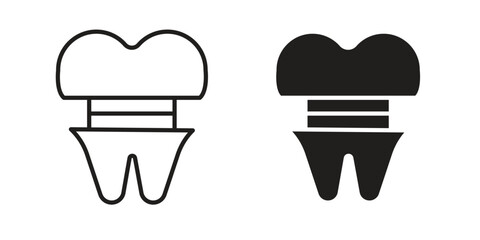 Molar crown icons simple vector set. logo sign symbol set