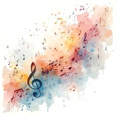 Fototapeta premium Musical notes, the language of songs that creates the art of music.