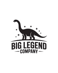 minimal monochrome dinosaur logo vector big legend company sauropod silhouette emblem for signage
