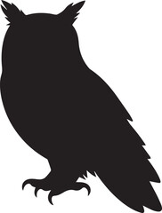 owl silhouette vector illustration minimal owl logo mascot nocturnal bird wildlife emblem ai eps png jpeg