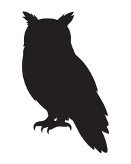 owl silhouette vector art night bird wisdom emblem simple flat graphic owl icon for branding ai eps png jpeg