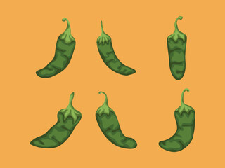 jalapenos chili organic cartoon vegan traditional illustration traditional business element raw art