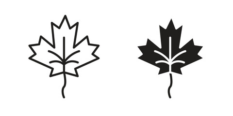 Maple leaf icons simple vector set. logo sign symbol set