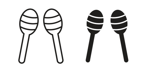 Maracas icons simple vector set. logo sign symbol set