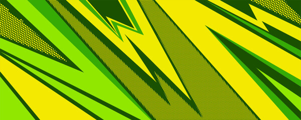 sport background green and yellow color with sharp geometric shapes with halftone texture