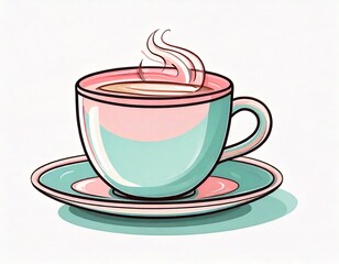 Pastel Coffee Cup Illustration