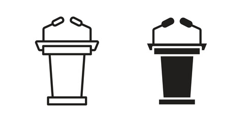 Lectern icons simple vector set. logo sign symbol set