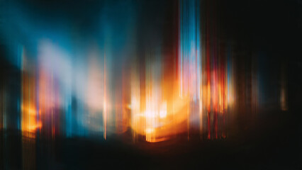 Vibrant abstract light in motion creates blur effect on dark background. mysterious and energetic display of color
