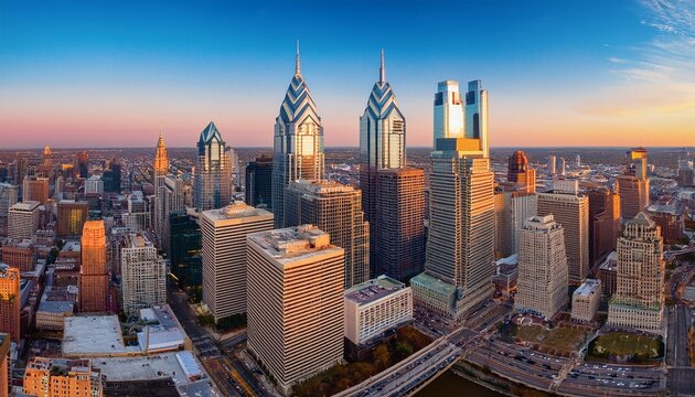 philadelphia skyline photography stunning cityscape images at golden hour aerial view panoramic cityscape high resolution photos