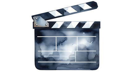 Fototapeta premium Illustration of clapperboard isolated on transparent background