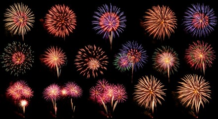 Spectacular fireworks display against the night sky illuminating celebration and festive spirit