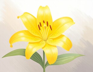 Vibrant yellow lily on a soft backdrop