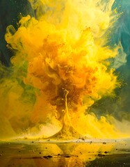 Vibrant yellow tree explosion