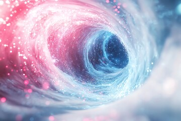 Sci fi style portal surrounded by swirling glowing information