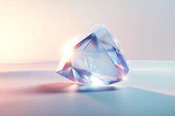 Digital prism design featuring clear crystalline shapes and geometric facets