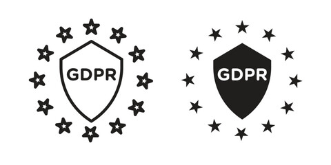 GDPR icons simple vector set. logo sign symbol set