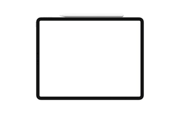 Realistic Horizontal Tablet Mockup with Stylus Pen &ndash; Editable Digital Device Template for App Showcase, Drawing, and UI/UX Design Presentation
