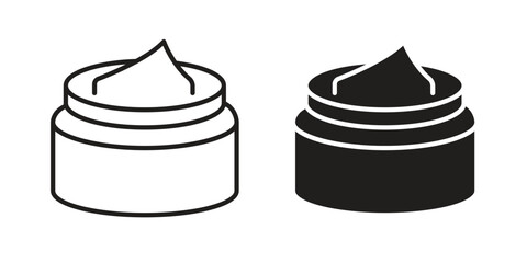 Facial cream icons simple vector set. logo sign symbol set
