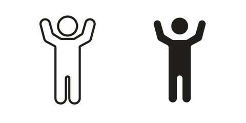 Obraz premium Energized human icons simple vector set. logo sign symbol set