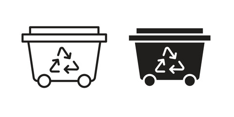 Dumpster icons simple vector set. logo sign symbol set